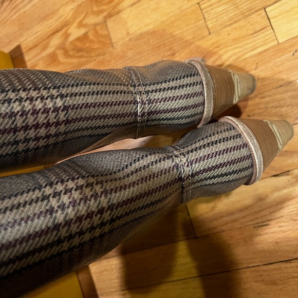 FENDI PLAID LONG COWBOY BOOTS WESTERN - Picture 8 of 16